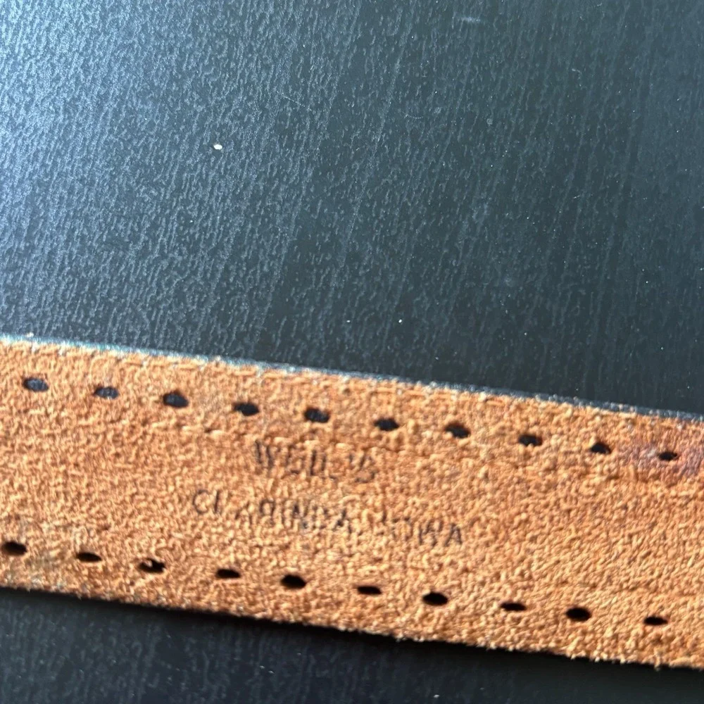 Weil's Iowa USA Made Oil Tanned Leather Belt Western Chestnut Brown‎ SZ 34 (38